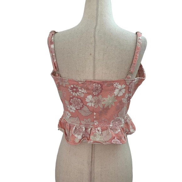 Altar's State Peach Floral Crop Top Women Size Medium | 48-51 - Picture 2 of 7